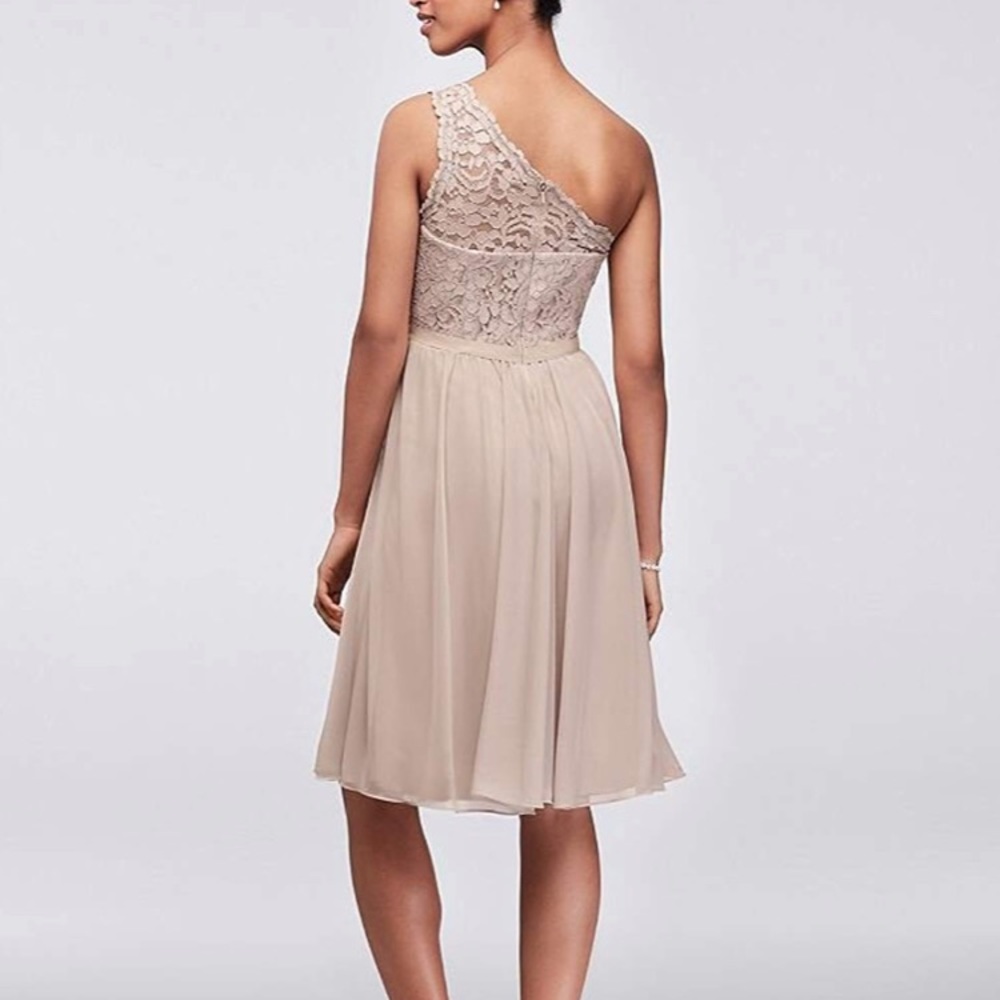 Short One Shoulder Lace David’s Bridal Bridesmaid